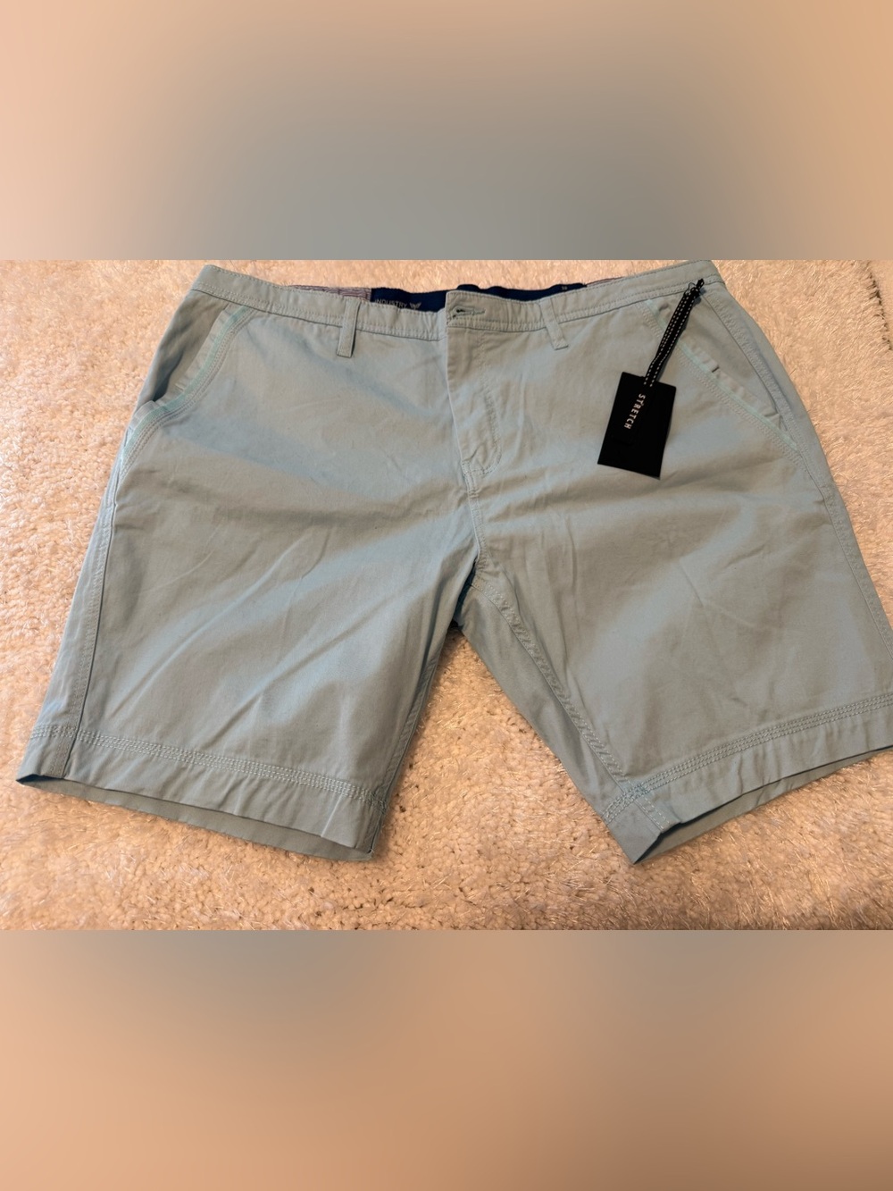 Men's Flat Front Chino Shorts in Light Blue - Classic Summer Staple